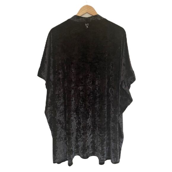 Victoria's Secret Intimates Sleepwear Black Velvet Open Kimono Cardigan (Size L) - Picture 4 of 9